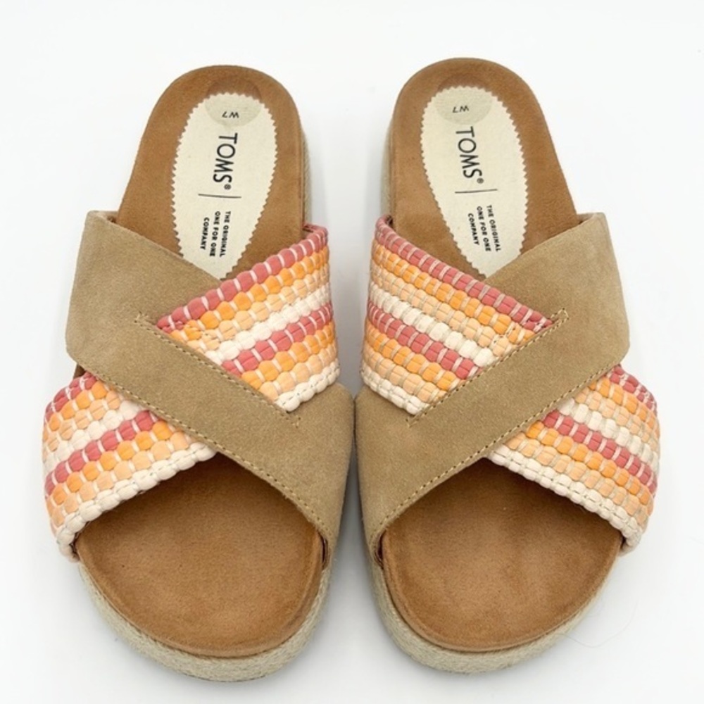 TOMS PALOMA FLAT SANDAL NATURAL  SZ 7W